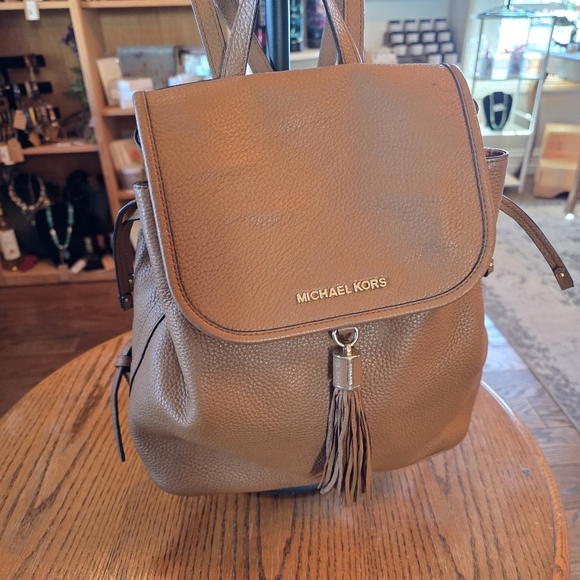 Michael Kors Brown Leather Tassel Backpack main image 7